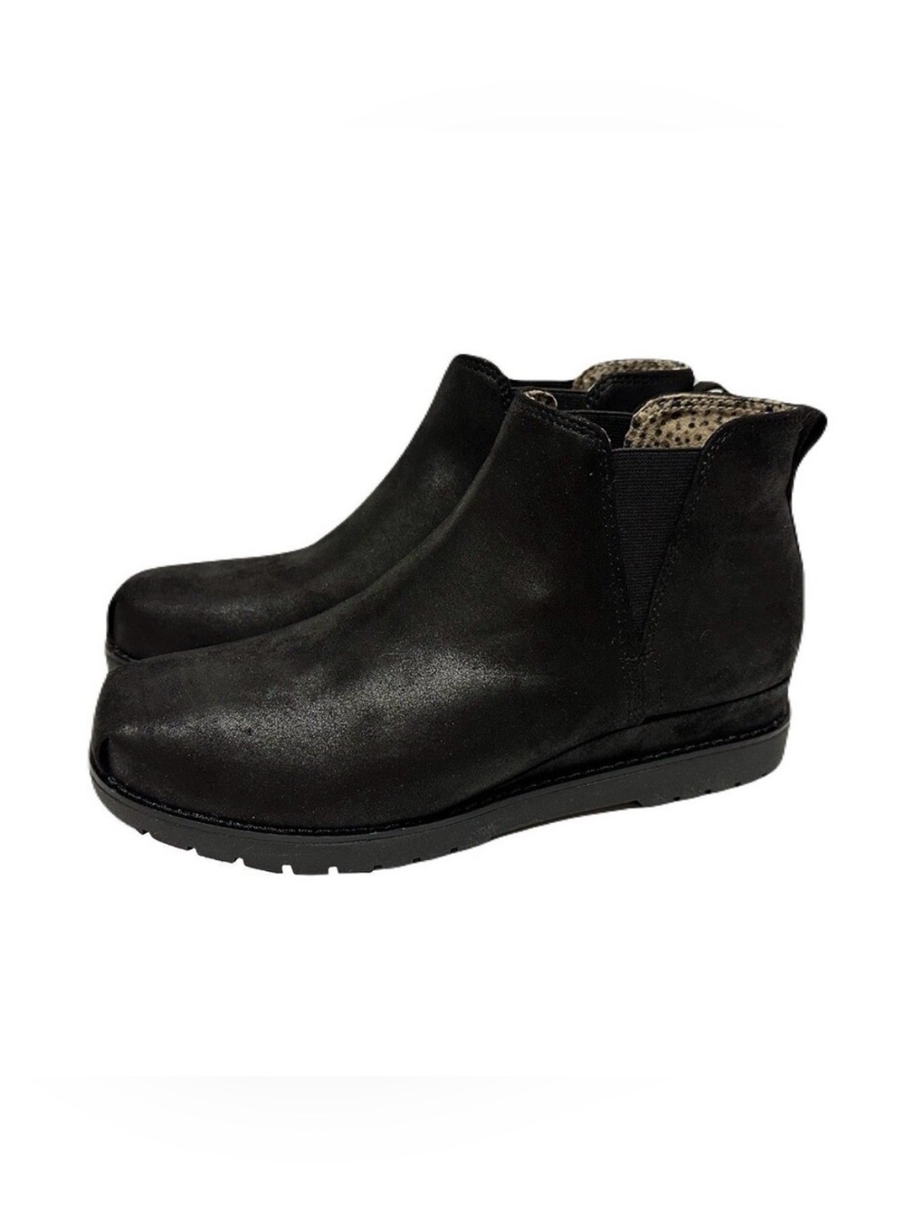 NEW BOBS Skechers Womens Size 7.5 Black Washable Vegan Chill Wedge Ankle Boot